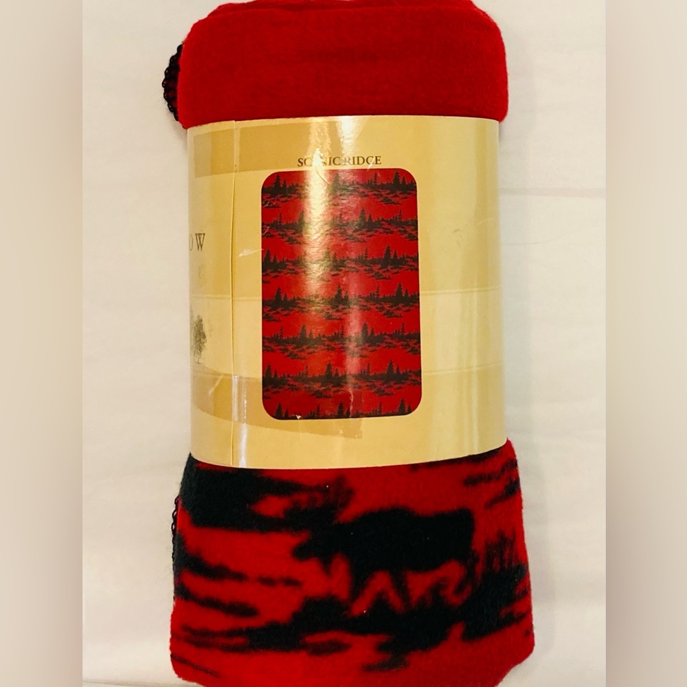 BASS PRO SHOPS ULTRA PLUSH FLEECE THROW Scenic Ridge-Moose Theme 43”X65” NWT